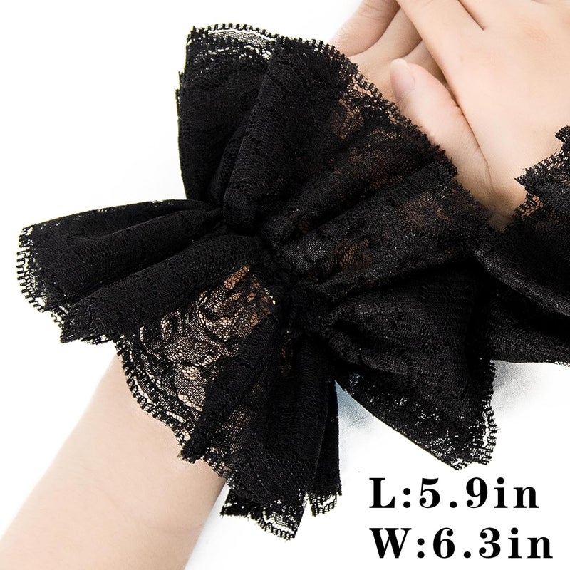 Itscolofy Lace Gloves Clown Accessories for Women, Lace Fingerless Gloves Clown Costume for Halloween Wedding Party - Image 3